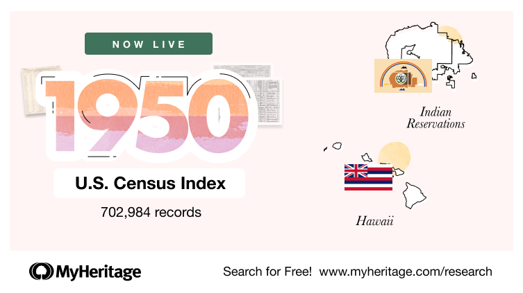 O Índice do Censo dos EUA de 1950 para o Havaí e as Agendas de Reservas Indígenas já está disponível