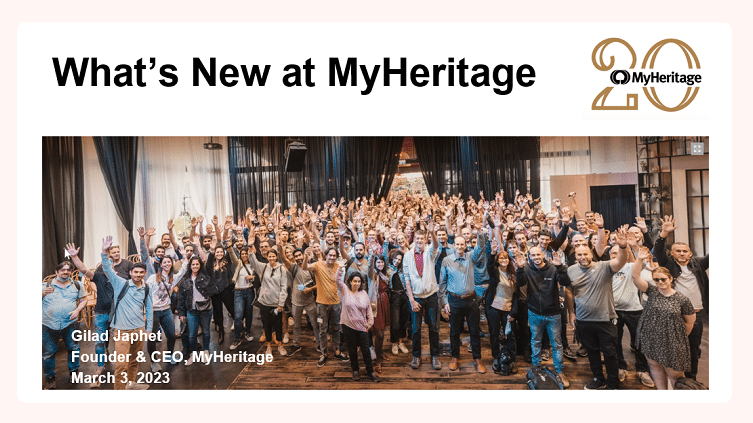 O que há de novo no MyHeritage: nosso fundador e CEO Gilad Japhet palestra na RootsTech 2023