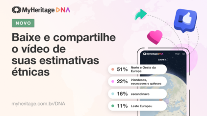 Novo: Baixe e compartilhe seu vídeo de estimativa de etnia do MyHeritage