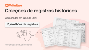 Coleções de registros históricos adicionadas em julho de 2022