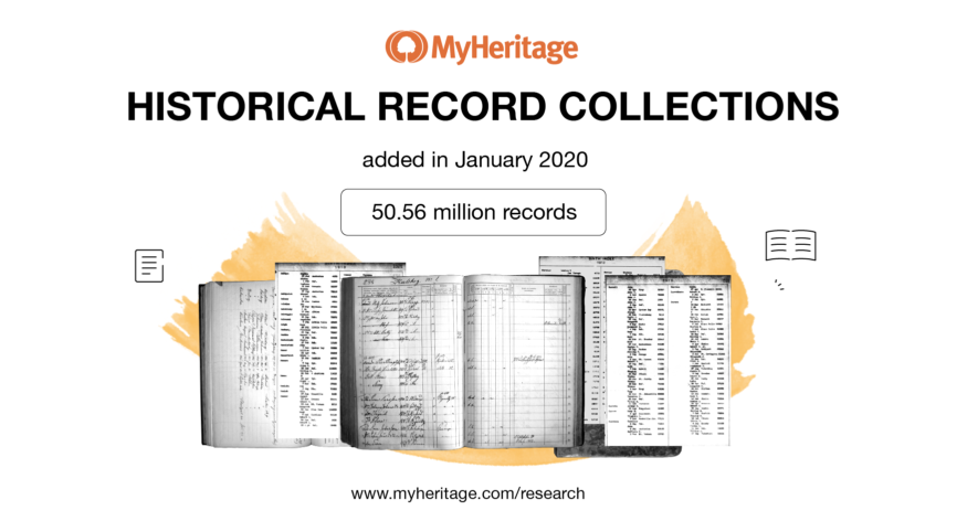 Coleções de registros históricos adicionadas em janeiro de 2020