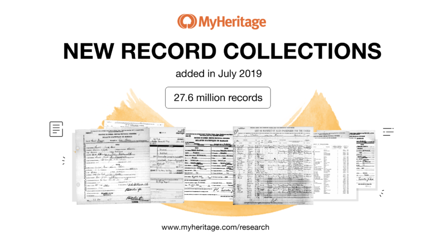 Novas coleções de registros adicionadas em julho de 2019