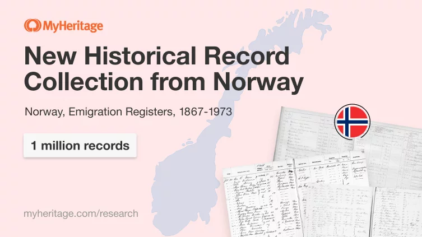 MyHeritage adiciona um milhão de registros de emigração da Noruega