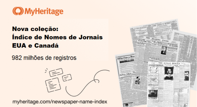 MyHeritage publica novo índice de nomes de jornais históricos dos EUA e do Canadá, com quase um bilhão de nomes