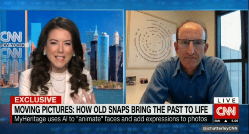 CNN entrevista o CEO do MyHeritage Gilad Japhet sobre o Deep Nostalgia ™