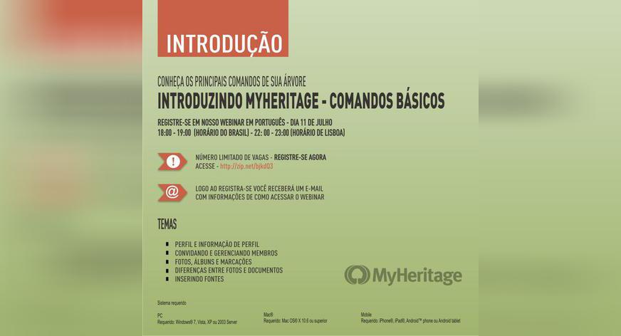 Webinar de MyHeritage – Comandos Básicos
