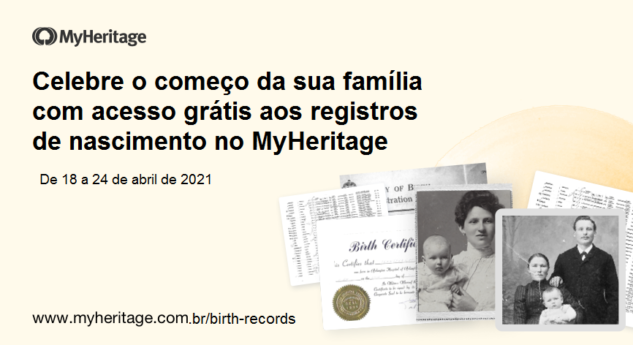 Registros de Nascimento – Acesso grátis no mês de Abril