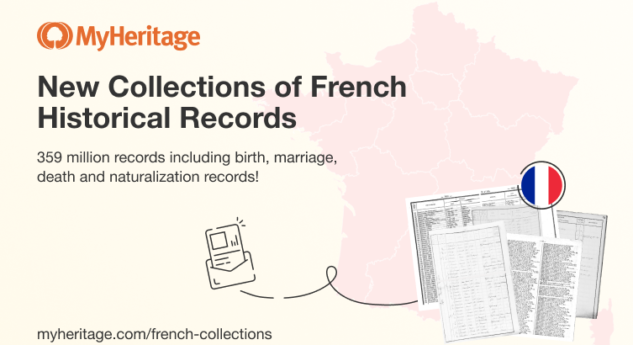 MyHeritage publica 359 milhões de registros históricos adicionais da França