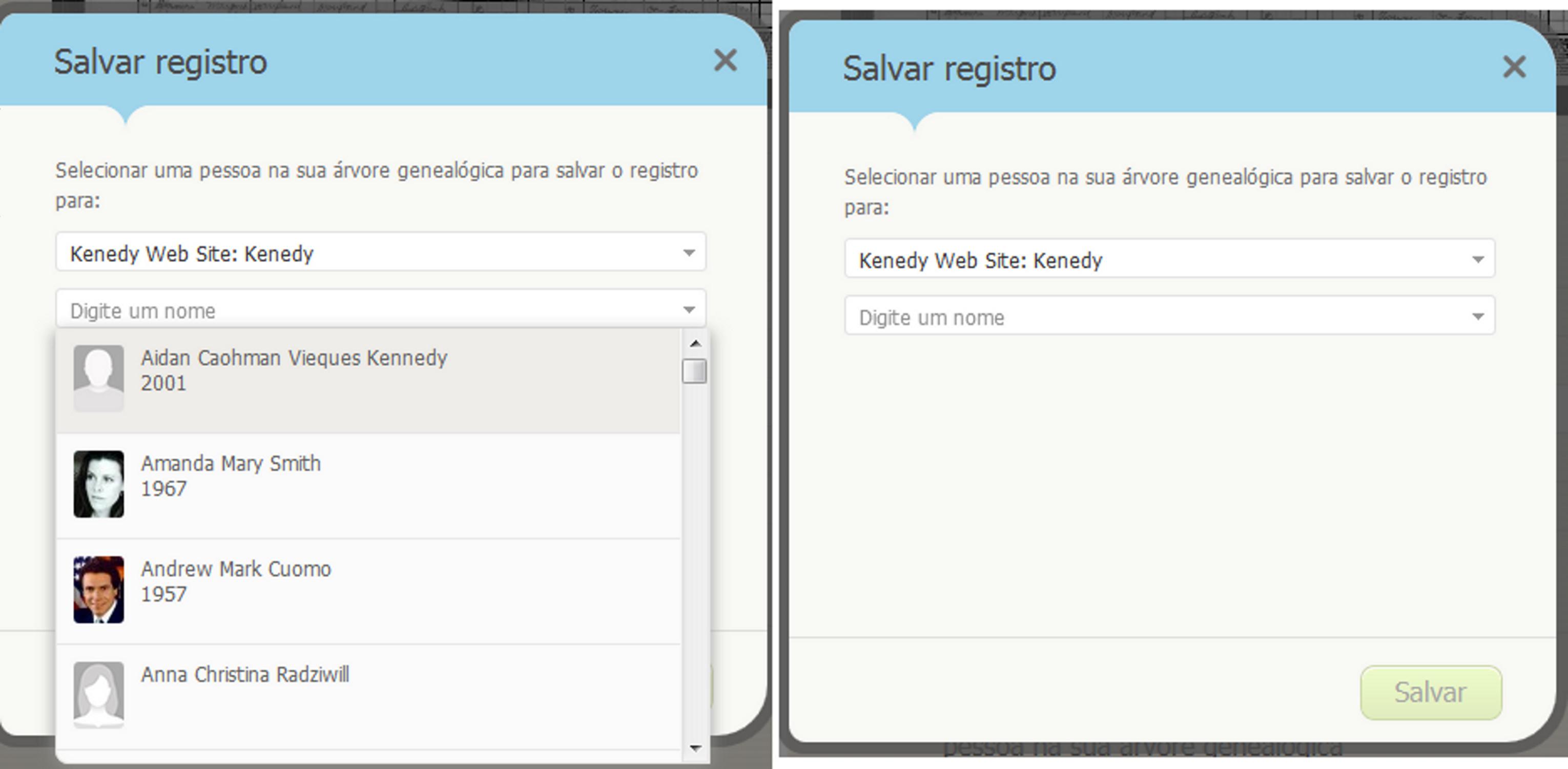 salvar registro 1 e 2